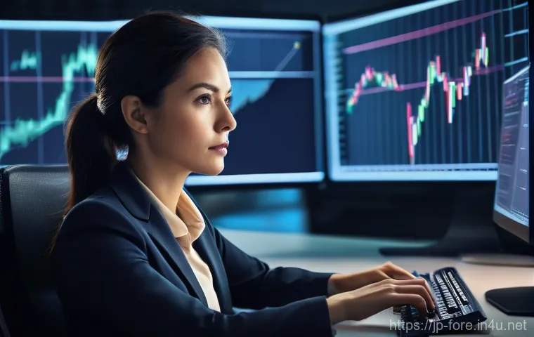 외환관리사와 경영진 보고 준비 - **Prompt:** A focused and determined female foreign exchange (FX) manager, in her late 30s, dressed ...