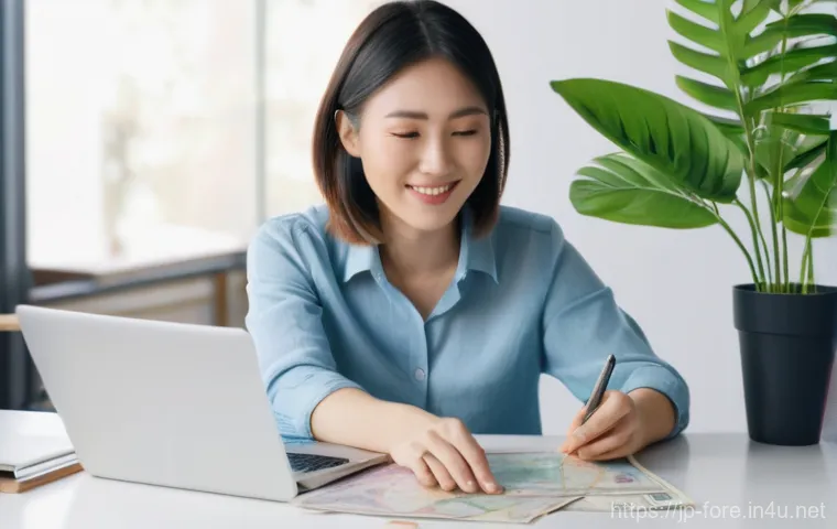 외환관리사 자격증 FAQ - **Prompt:** A friendly and approachable young Japanese woman (mid-20s to early 30s) is seated at a c...