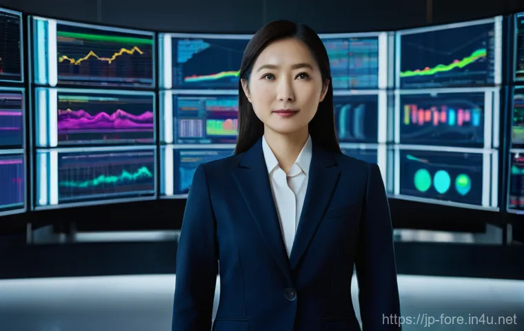 외환관리사와 신입사원 성공 비결 - **Prompt:** A dynamic, slightly futuristic office scene featuring a young Japanese professional (ear... 외환관리사와 신입사원 성공 비결 - **Prompt:** A dynamic, slightly futuristic office scene featuring a young Japanese professional (ear...