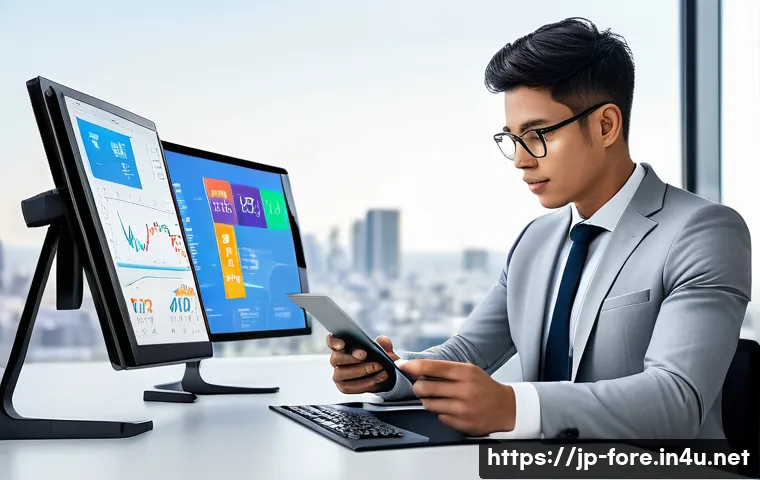 외환관리사와 글로벌 금융 위기 사례 - **Prompt:** A diverse young professional, in their late 20s, with a calm and focused expression, sit...