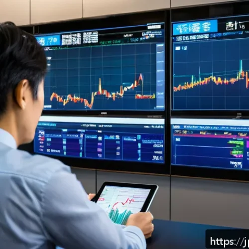 외환관리사와 외환 컨설팅 비즈니스 - A modern Japanese financial expert in a sleek office setting, analyzing multiple currency exchange c...